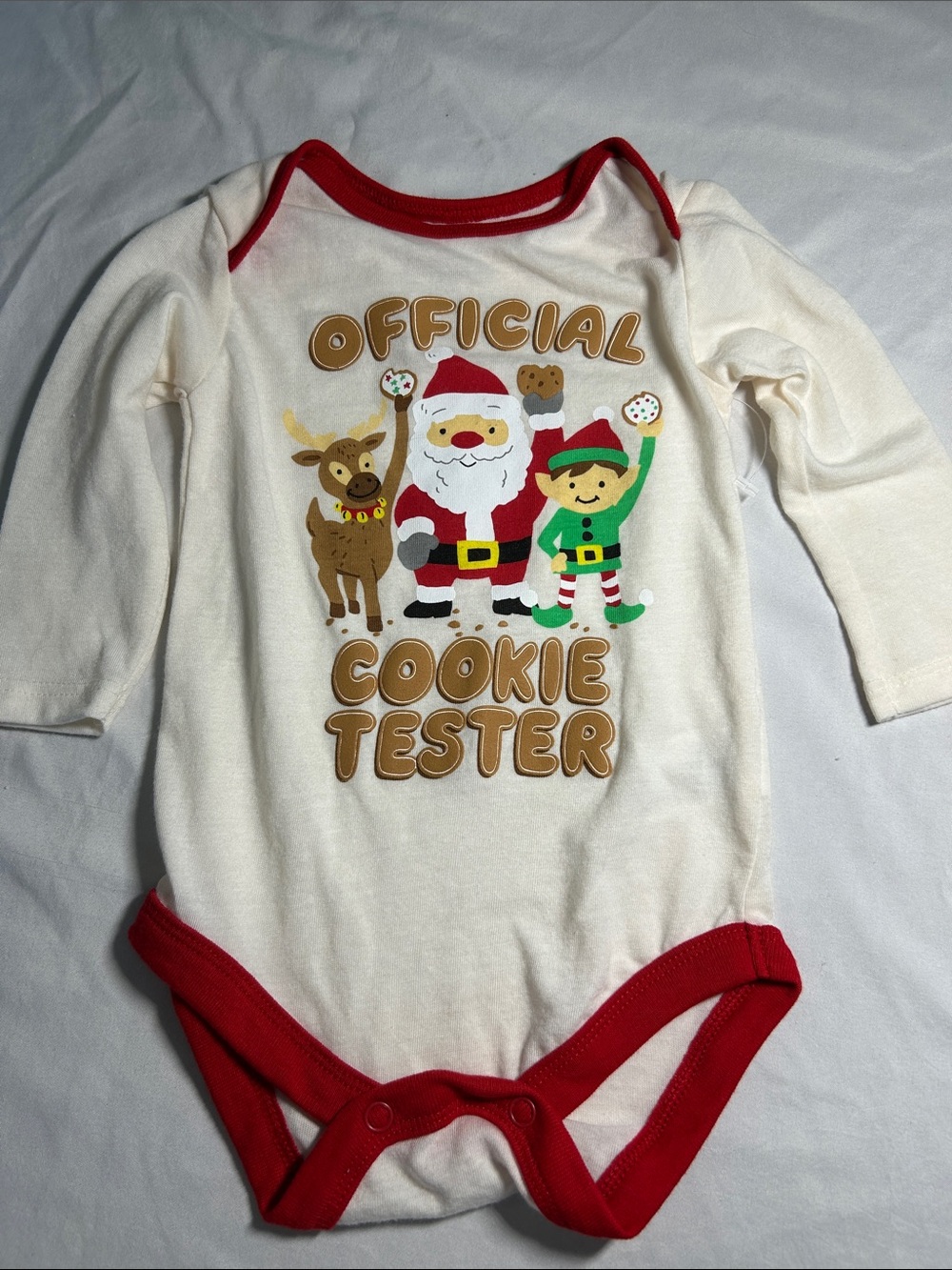 Holiday Time Baby 'Official Cookie Tester' Holiday Onesie